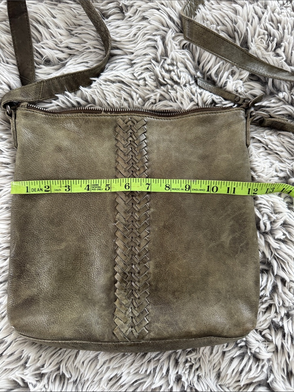 latico Olive Green Braided Leather Crossbody Bag - Picture 9 of 12